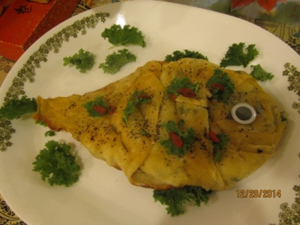 糯米飯食譜~素水晶魚, 結合糯米飯和豆腐衣的糯米飯食譜做法!