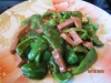 坐月子餐青椒食譜-產婦做月子餐青椒素火腿料理含維生素B有預防癌症降脂減肥功效