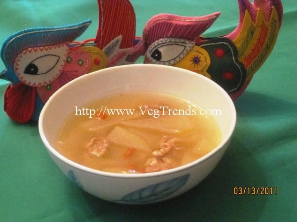 青木瓜湯食譜(青木瓜核桃湯)做法：簡單又養生的青木瓜吃法(燉湯)。