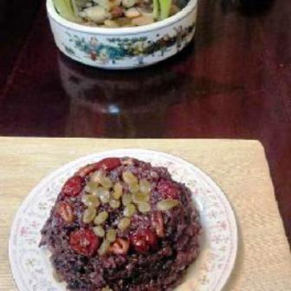 坐月子餐紅豆食譜:月子餐紅豆八寶飯做法:產婦做月子餐紅豆八寶飯營養好吃喔!