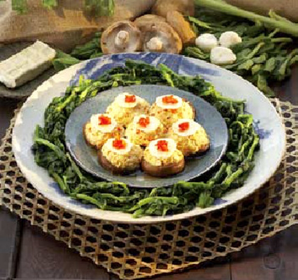 年菜香菇鑲豆腐料理食譜-清蒸香菇鑲豆腐年菜料理:羊年素年菜清淡也健康